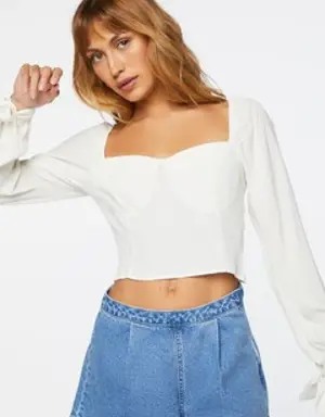 Forever 21 Bustier Crop Top Vanilla