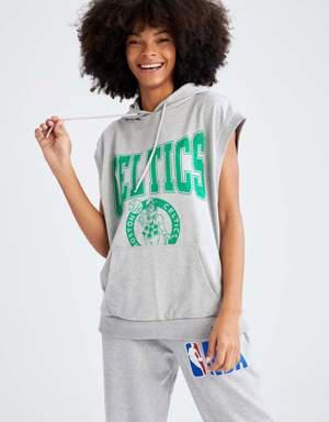 Fit NBA Boston Celtics Oversize Fit KapüşonluKolsuz Sweatshirt