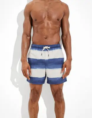 American Eagle 5.5" Striped Swim Trunk. 1