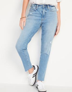 Curvy High-Waisted OG Straight Distressed Jeans for Women