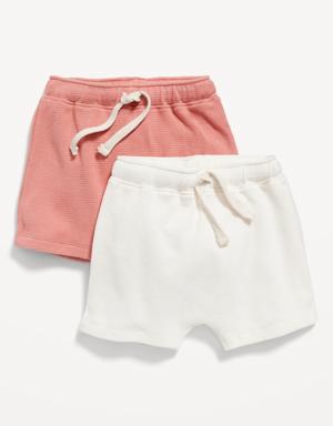 U-Shape Thermal-Knit Shorts Set for Baby pink