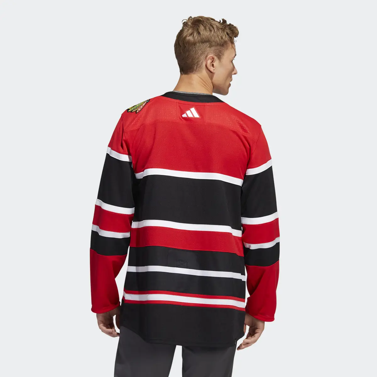 Adidas Blackhawks Authentic Reverse Retro Wordmark Jersey. 3