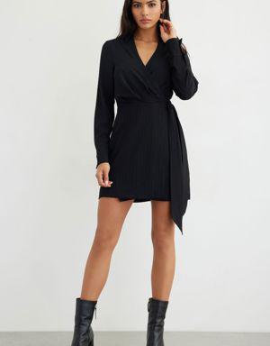 Long Sleeve Shirt dress With Tie