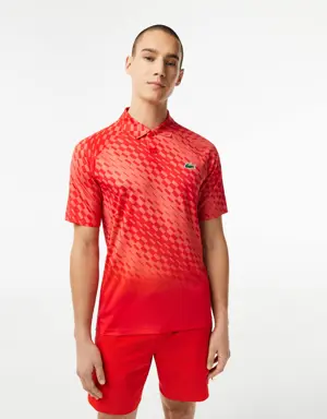 Polo de hombre Lacoste Tennis × Novak Djokovic con estampado de ajedrez Player version