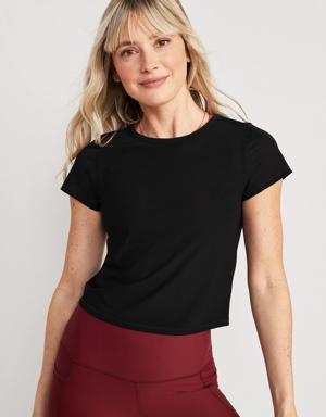 Old Navy PowerSoft Cropped T-Shirt for Women black