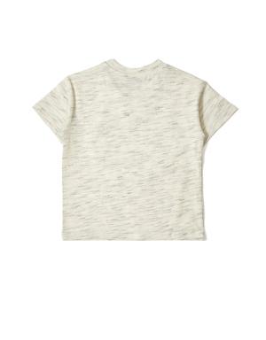 Beyaz Kaplan Nakışlı Logolu Erkek Çocuk T-shirt