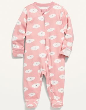 Unisex Printed Sleep & Play Footed One-Piece for Baby pink
