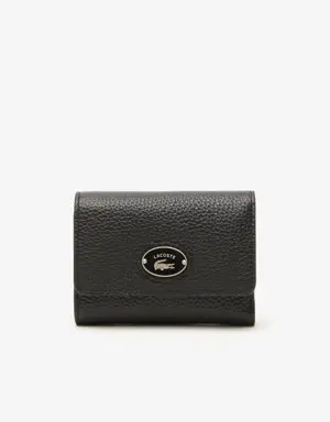 Women’s Lacoste Top Grain Leather Flap Close Wallet