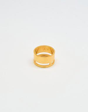 Gold Geo Wide Bar Ring gold