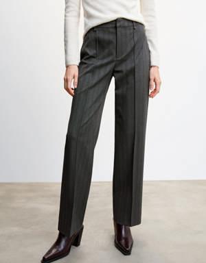 Straight striped trousers