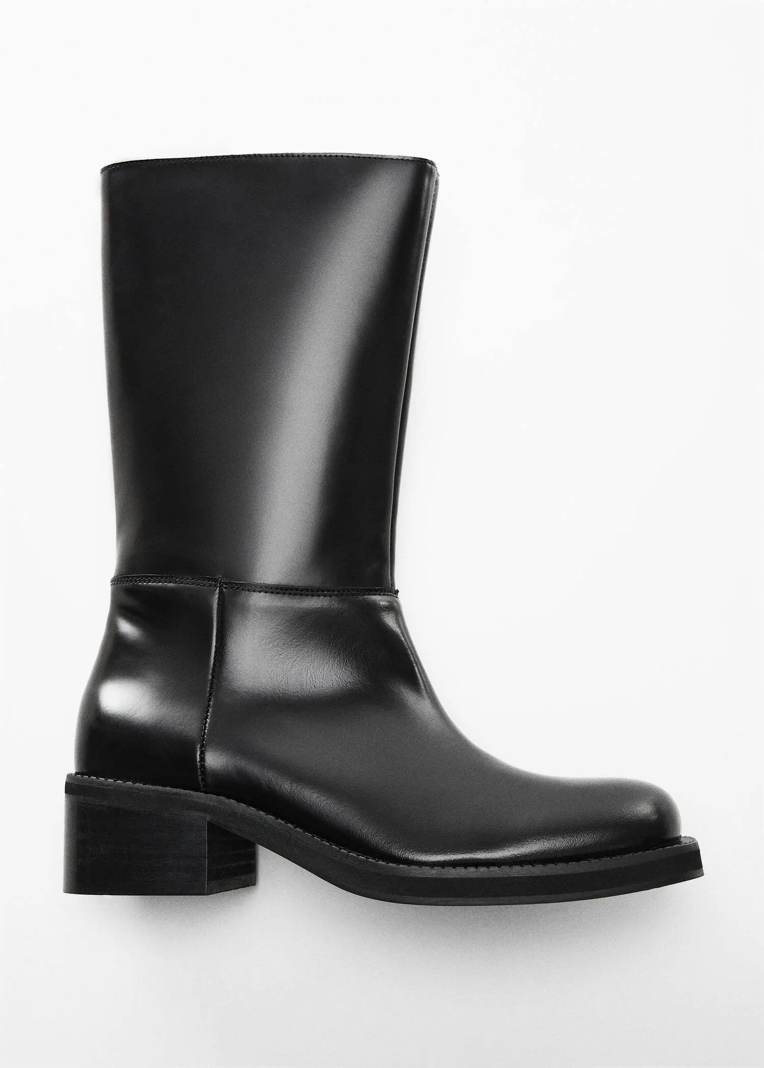 Mango Leather boots with zipper closure. 1