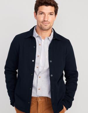 Fleece Snap-Front Jacket for Men blue
