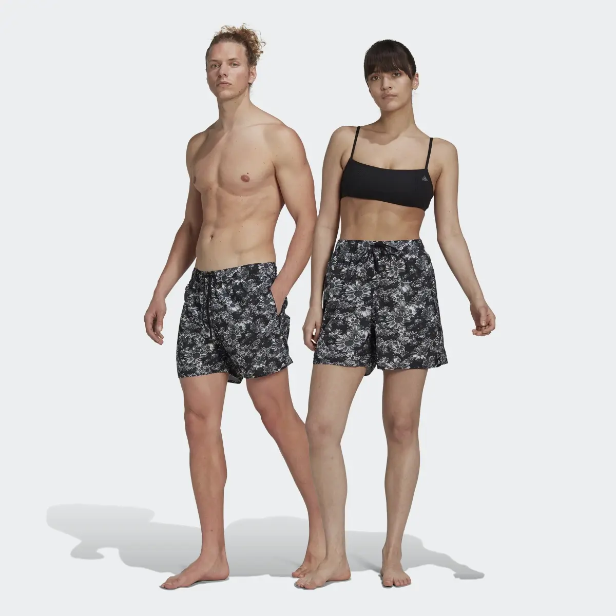 Adidas Short Length Graphic Swim Shorts (Gender Neutral). 1