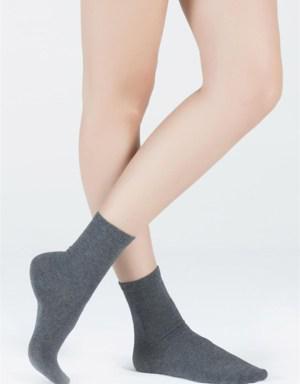 006 Melissa Modal Kadın Soket Çorap Gri-Melanj.