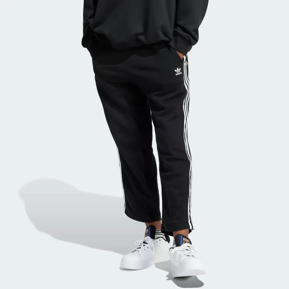 Adidas 3-Stripes Open Hem Loose Joggers. 1