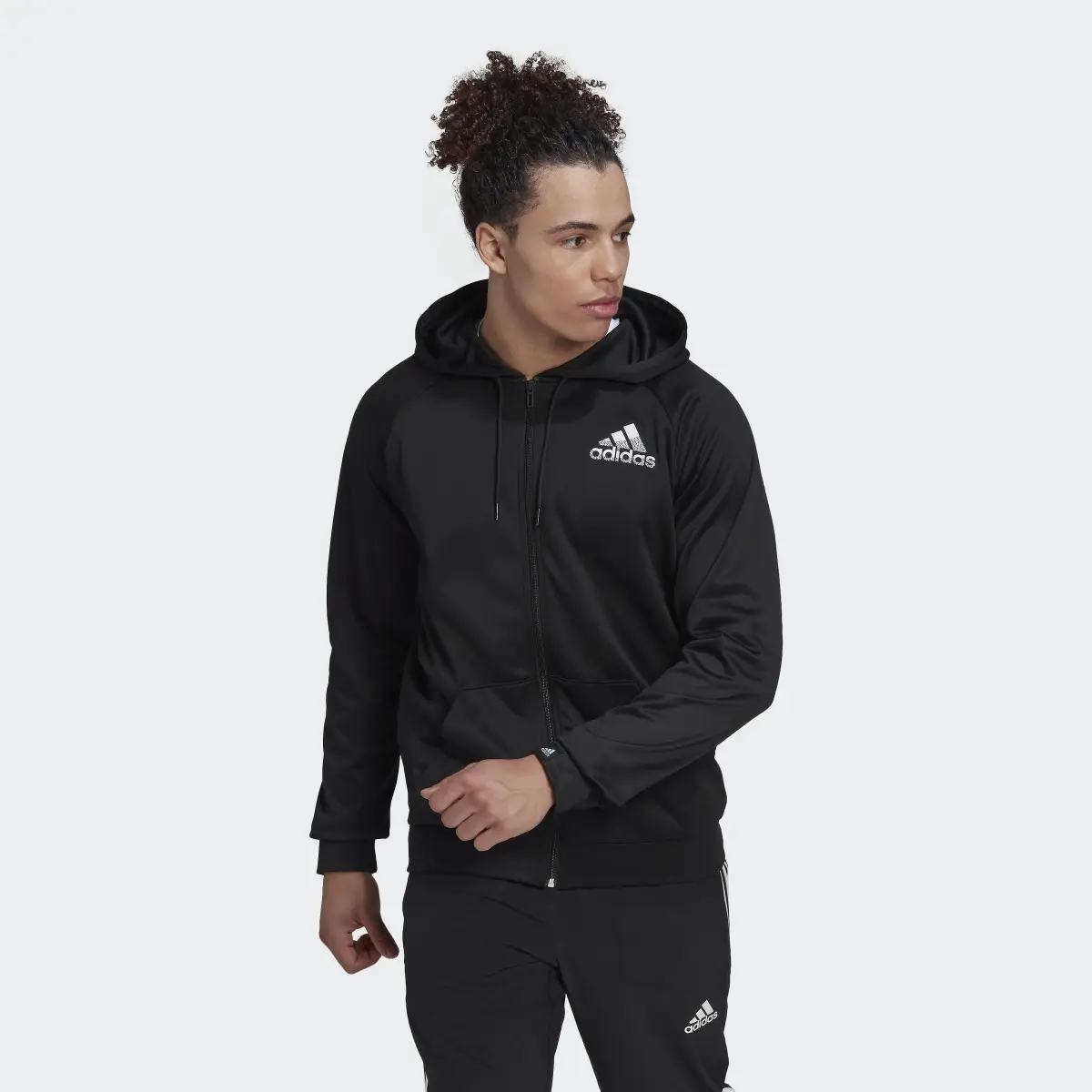 Adidas AEROREADY Game and Go Small Logo Full-Zip Hoodie. 2