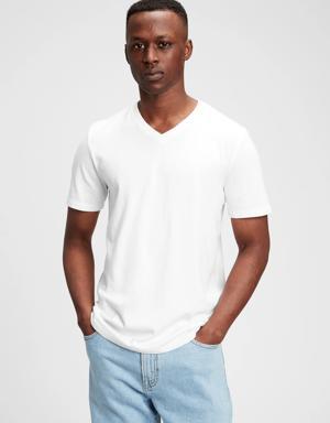 Jersey V-Neck T-Shirt white