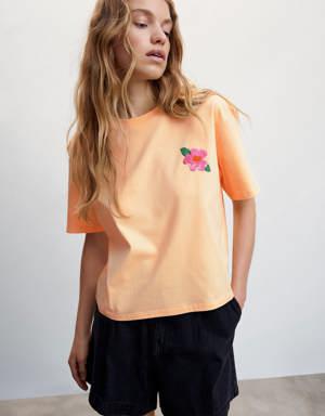 Embroidered cotton T-shirt