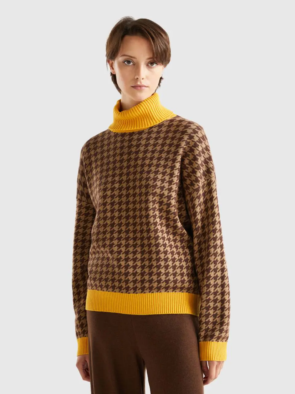 Benetton houndstooth turtleneck. 1