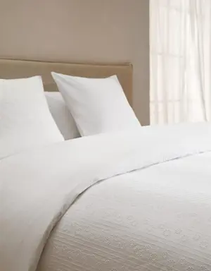 Baumwoll-Bettbezug mit Blumenstickerei für 180 cm Bett
