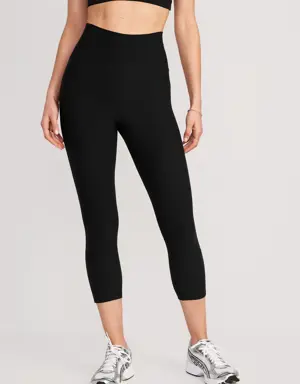 Extra High-Waisted PowerLite Lycra® ADAPTIV Cropped Leggings for Women black