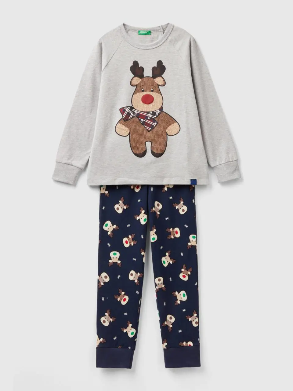 Benetton reindeer pyjamas in stretch cotton. 1