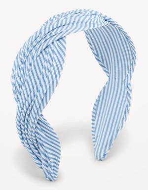 Printed Fabric-Covered Headband for Women blue