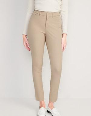 Curvy High-Waisted Pixie Skinny Ankle Pants for Women beige