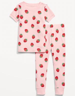 Old Navy Unisex Printed Snug-Fit Pajama Set for Toddler pink