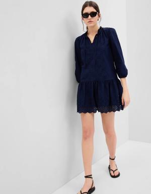 Gap Eyelet Mini Dress blue