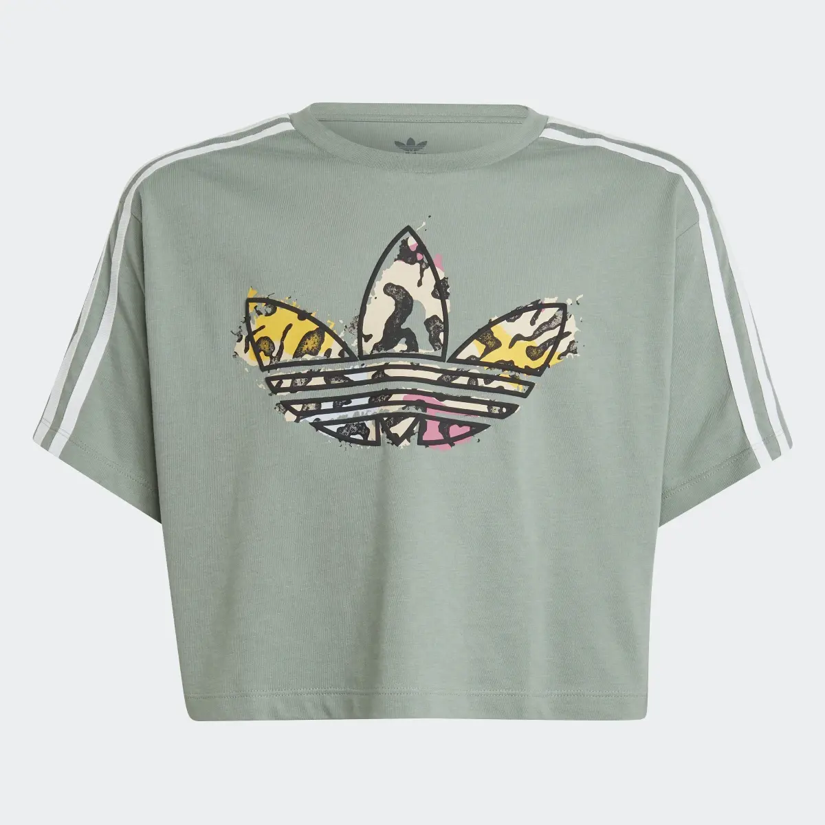 Adidas Animal Print Crop Tee. 3