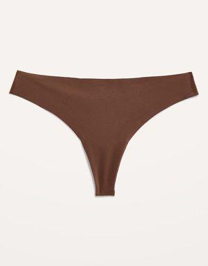 Soft-Knit No-Show Thong Underwear for Women brown