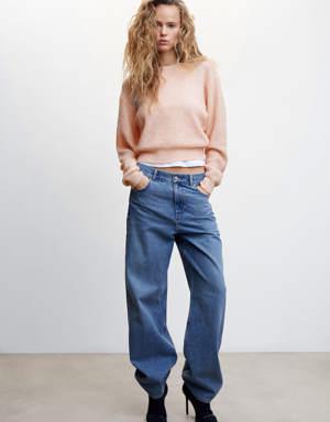 Boat-neck cropped sweater