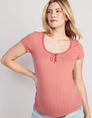 Old Navy Maternity Pointelle-Knit Top pink