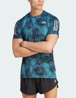 Adidas Own the Run Allover Print T-Shirt
