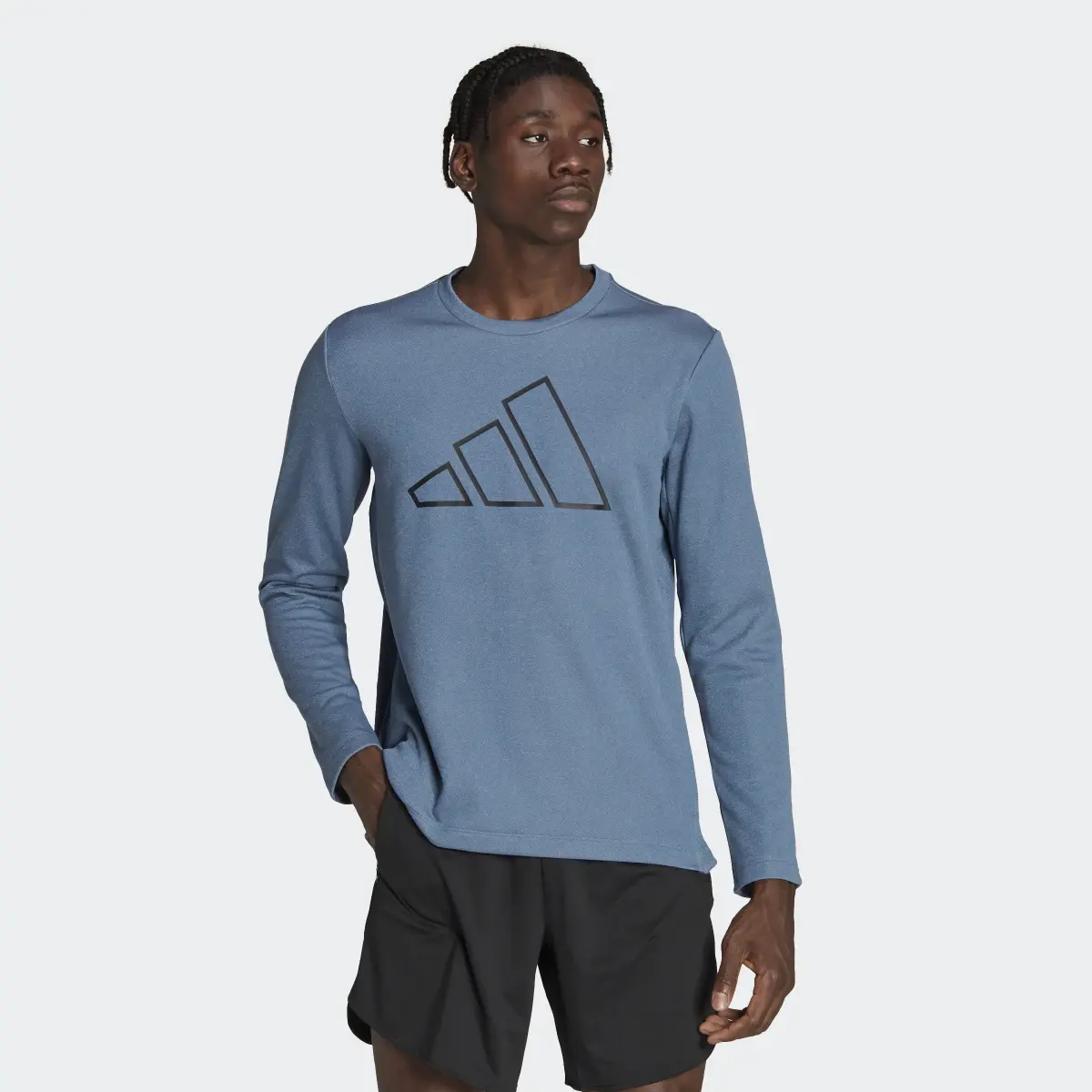 Adidas Sweat-shirt ras-du-cou de training Train Icons 3 Bar Logo. 2