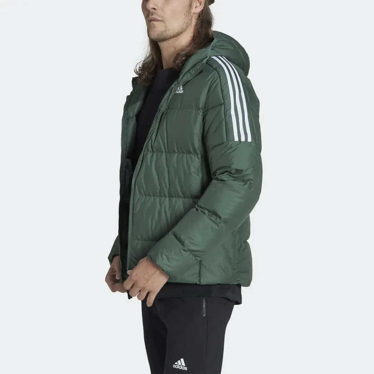 Adidas Essentials Midweight Down Hooded Jacket. 1