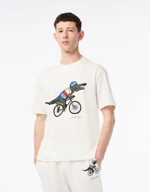 Lacoste T-shirt de algodão orgânico Lacoste x Netflix para homem