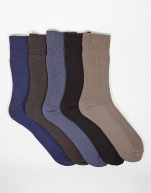 5'li Paket Erkek Soket Çorap Desenli