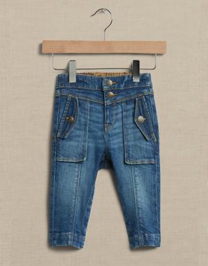 Barrel-Leg Utility Jean for Baby + Toddler blue