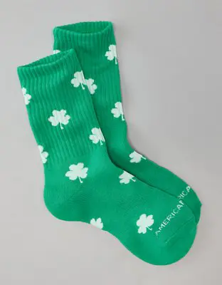 American Eagle Clover Crew Sock. 1