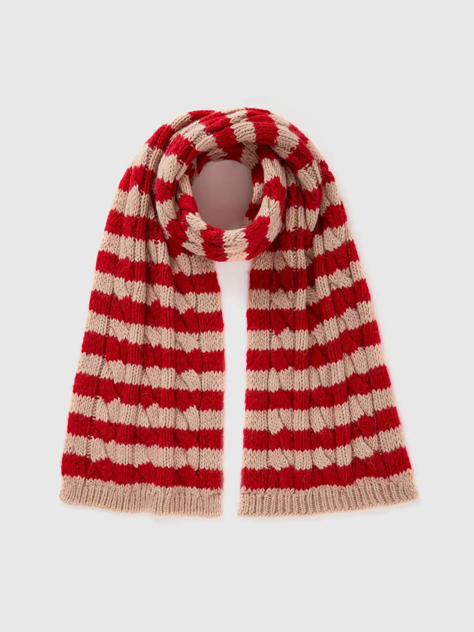 Benetton striped scarf in alpaca and wool blend. 1