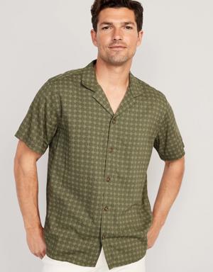 Short-Sleeve Printed Camp Shirt for Men green