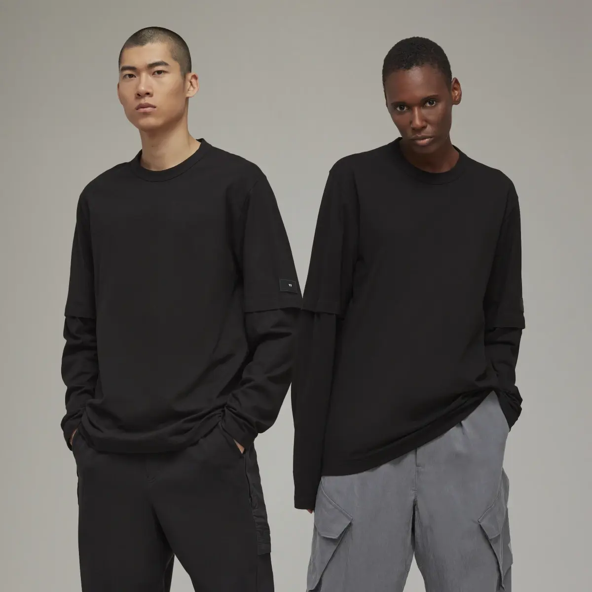 Adidas Y-3 Crepe Jersey Long Sleeve Tee. 1