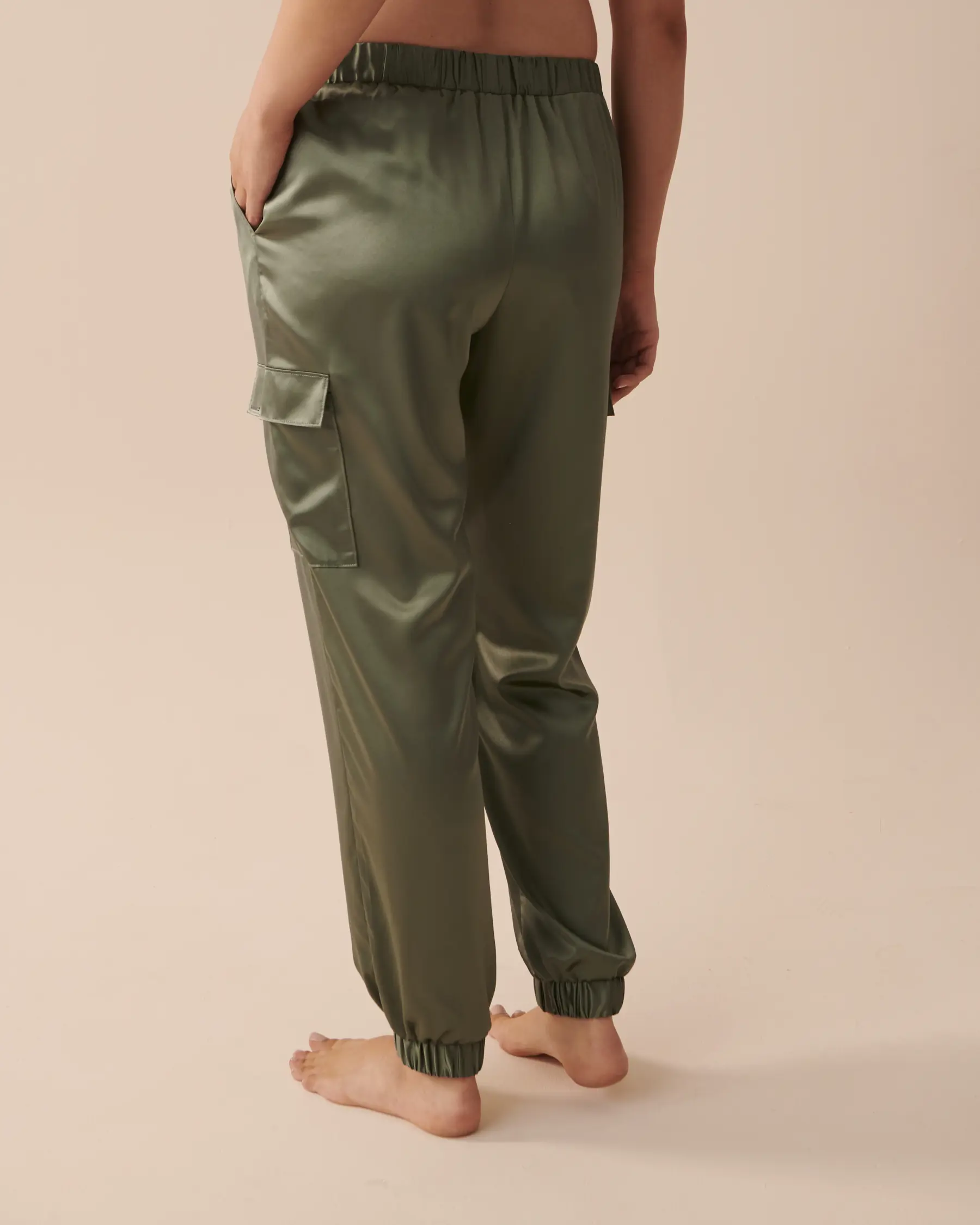 La Vie en Rose Satin Cargo Pants. 3