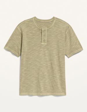 Old Navy Garment-Dyed Workwear Henley T-Shirt for Men green