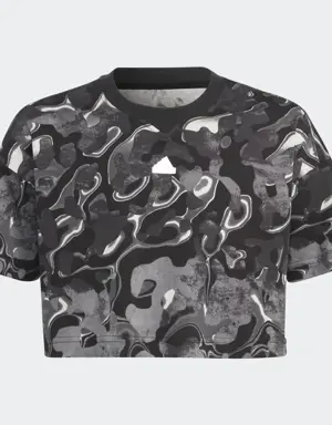 Adidas Future Icons Allover Print Cotton T-Shirt Kids