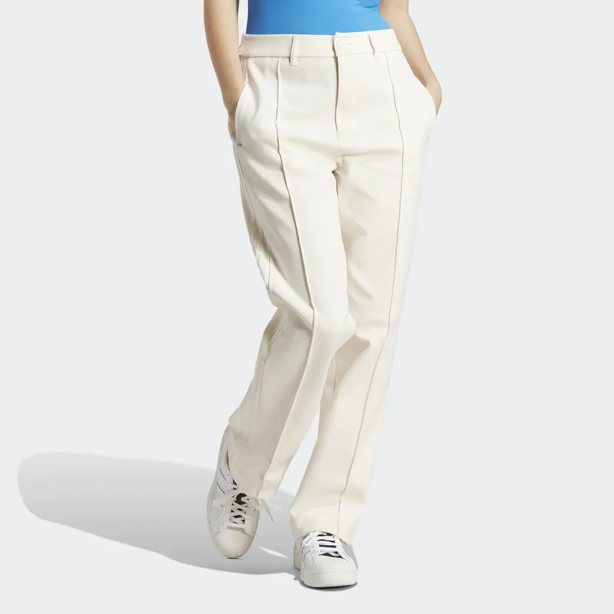 Adidas Blue Version Club High-Waisted Tracksuit Bottoms. 1