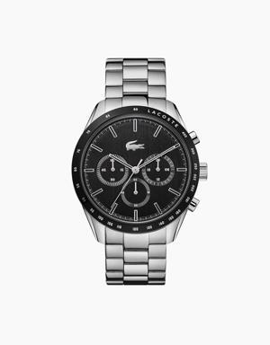 Boston Chrono Watch - Black With Stainless Steel Strap
