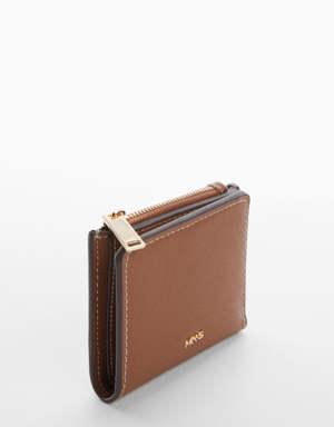 Zip saffiano-effect wallet